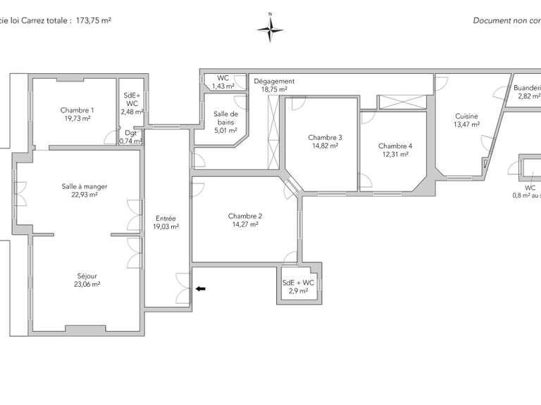 Appartement Paris 16e - 4 chambres - 182m²