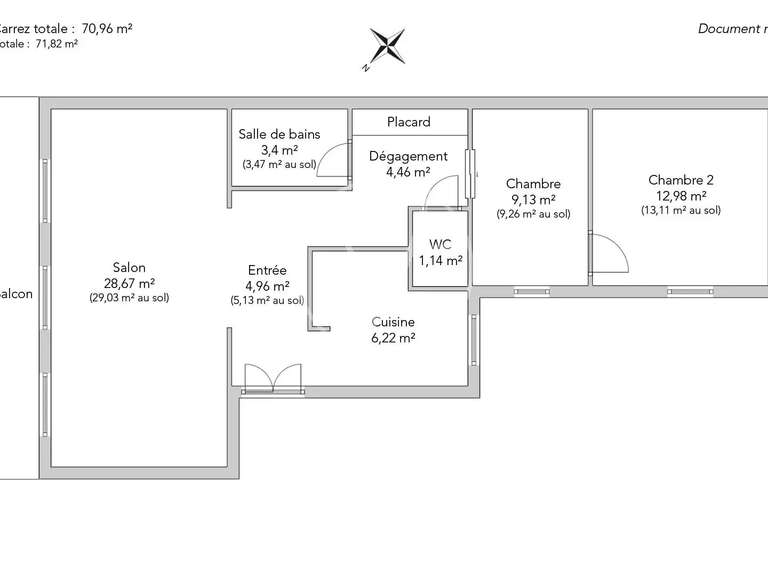 Appartement Paris 17e - 2 chambres - 71m²