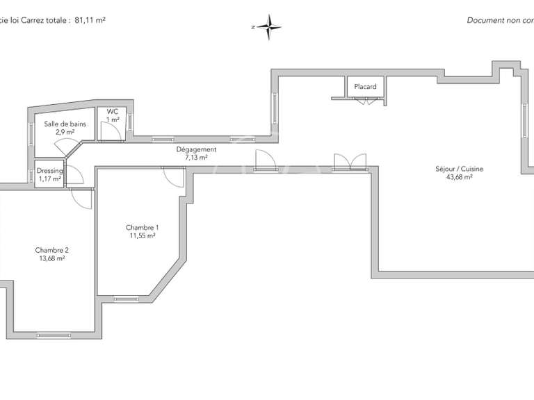 Appartement Paris 17e - 2 chambres - 81m²
