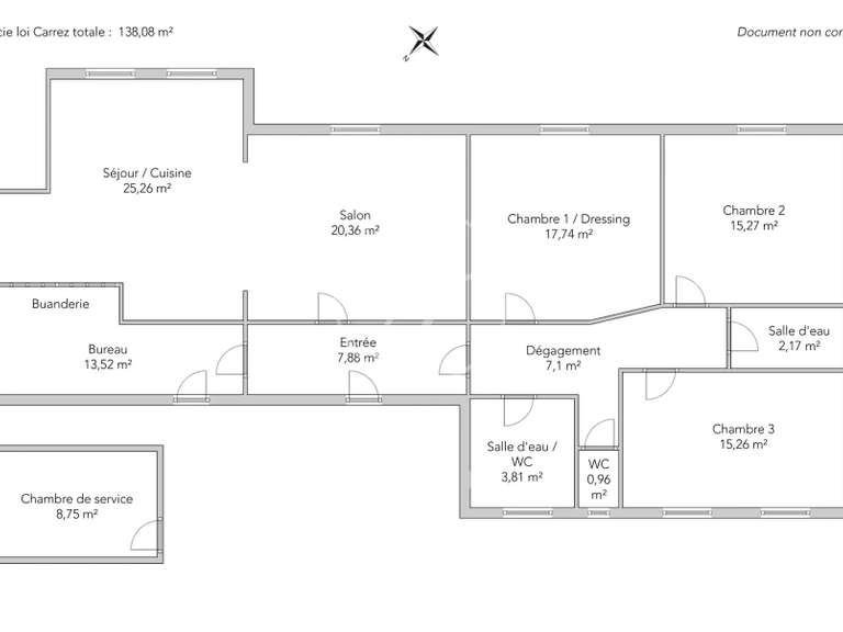 Appartement Paris 17e - 3 chambres - 146m²