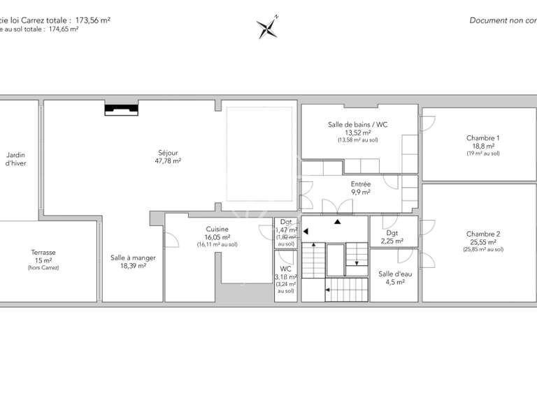 Appartement Paris 17e - 2 chambres - 174m²