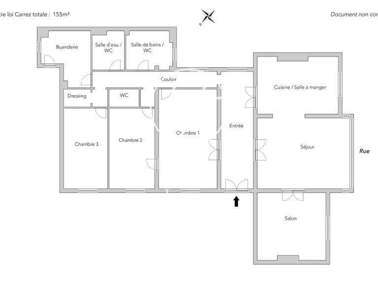 Appartement Paris 17e - 3 chambres - 155m²