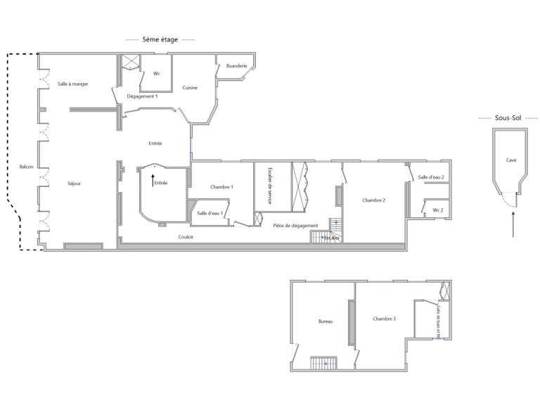 Appartement Paris 17e - 5 chambres - 231m²