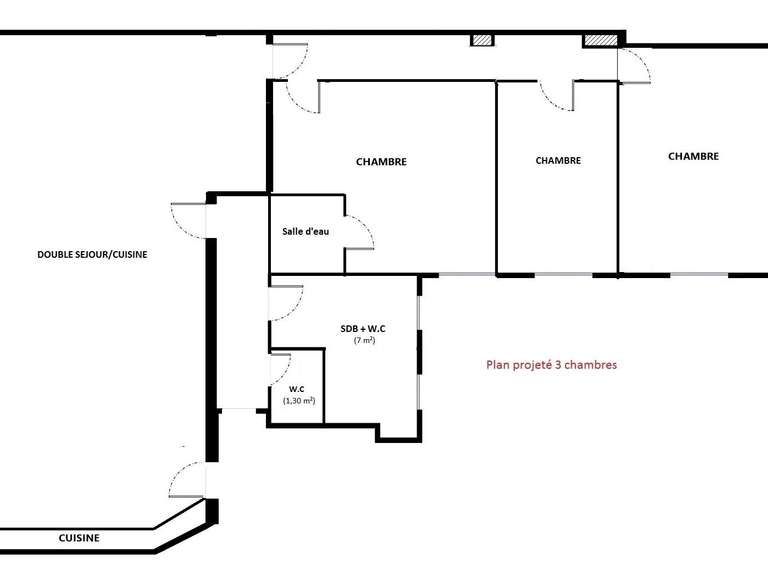 Appartement Paris 17e - 3 chambres - 97m²