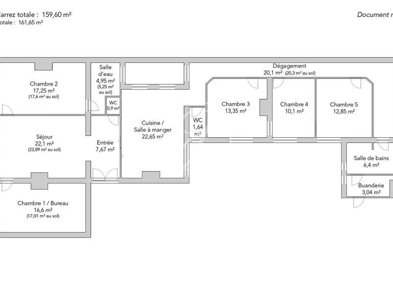 Appartement Paris 17e - 4 chambres - 161m²