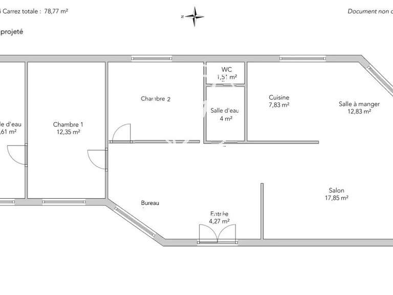 Appartement Paris 17e - 2 chambres - 82m²