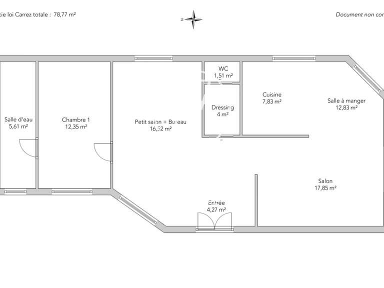 Appartement Paris 17e - 2 chambres - 82m²