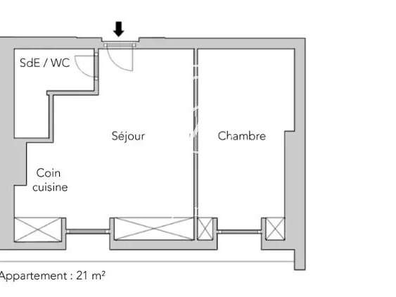 Appartement Paris 17e - 21m²