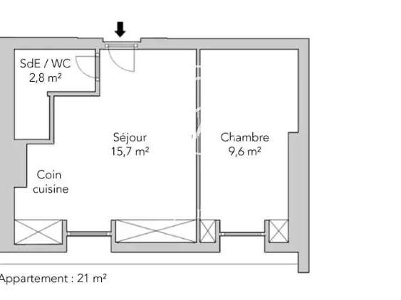 Appartement Paris 17e - 21m²
