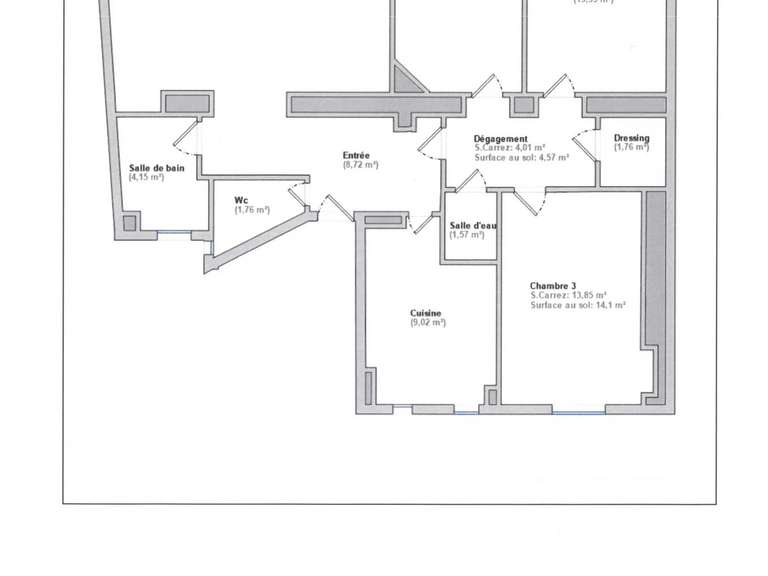 Appartement Paris 17e - 3 chambres - 98m²