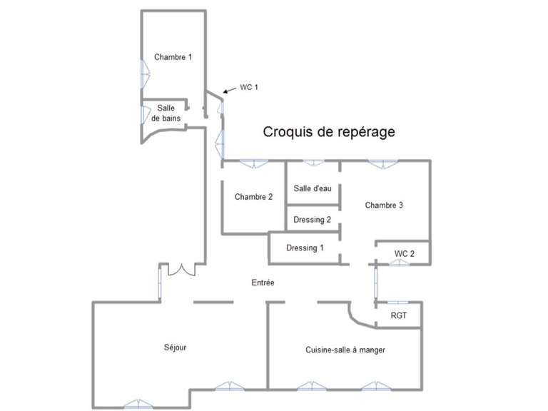 Appartement Paris 17e - 3 chambres - 198m²