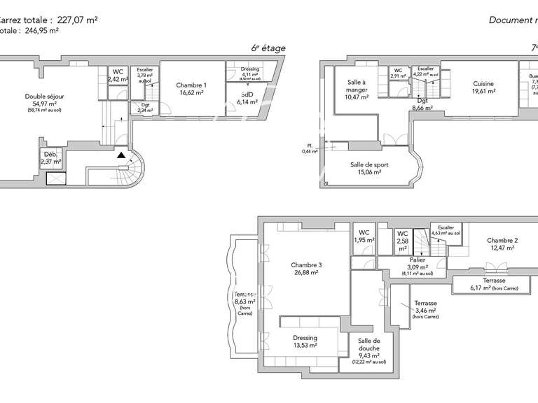 Appartement Paris 17e - 3 chambres - 246m²