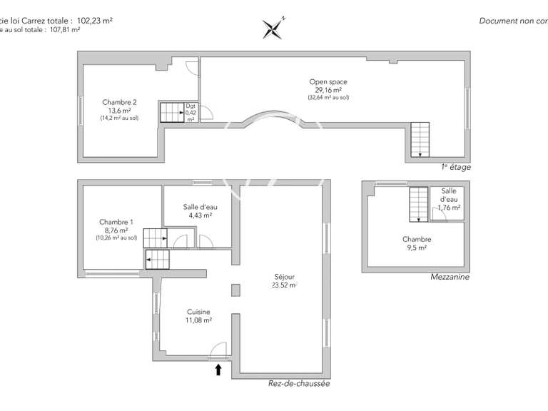 Appartement Paris 17e - 3 chambres - 107m²