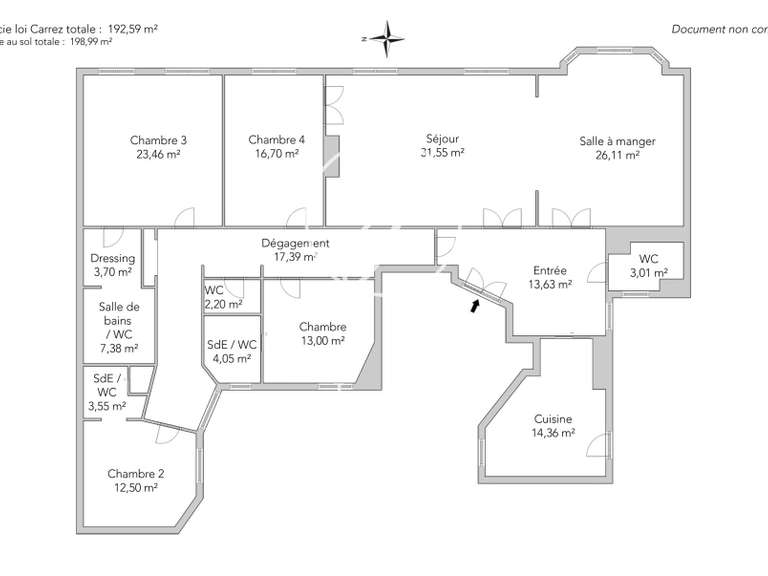 Appartement Paris 17e - 4 chambres - 192m²