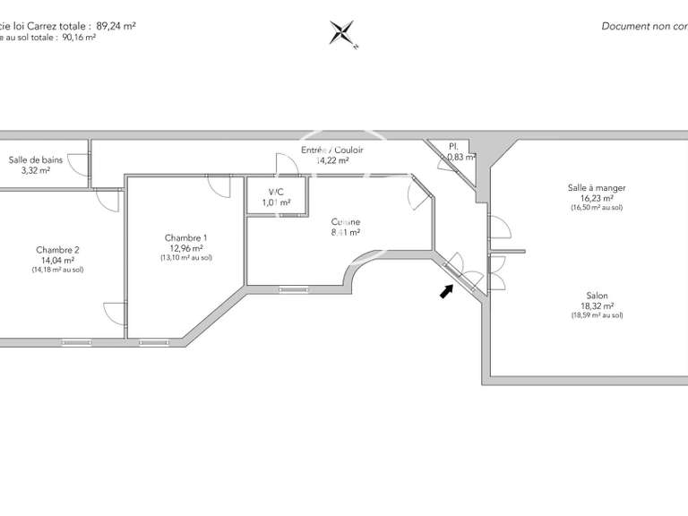 Appartement Paris 17e - 2 chambres - 89m²
