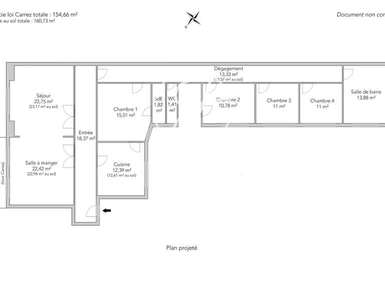 Appartement Paris 17e - 3 chambres - 160m²