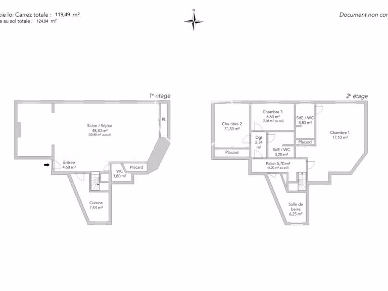 Appartement Paris 17e - 3 chambres - 124m²
