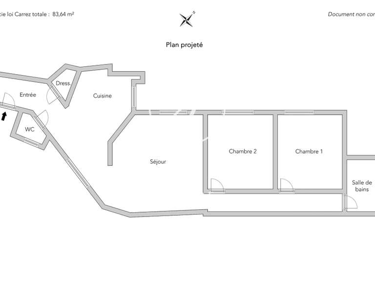 Appartement Paris 17e - 2 chambres - 83m²