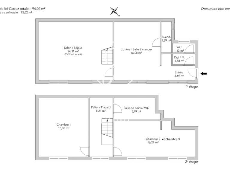 Appartement Paris 17e - 3 chambres - 95m²