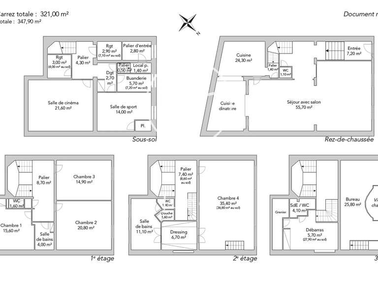 Mansion Paris 17e - 4 bedrooms - 347m²