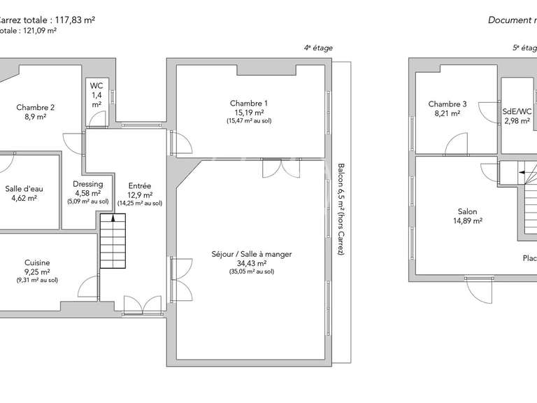 Appartement Paris 18e - 4 chambres - 121m²