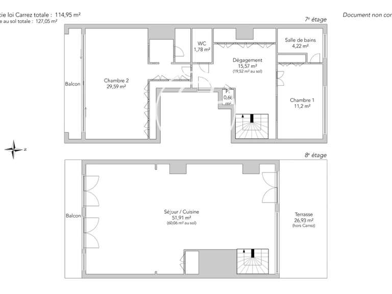 Appartement Paris 18e - 3 chambres - 127m²