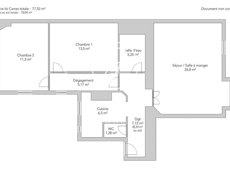 Appartement Paris 18e - 2 chambres - 78m²