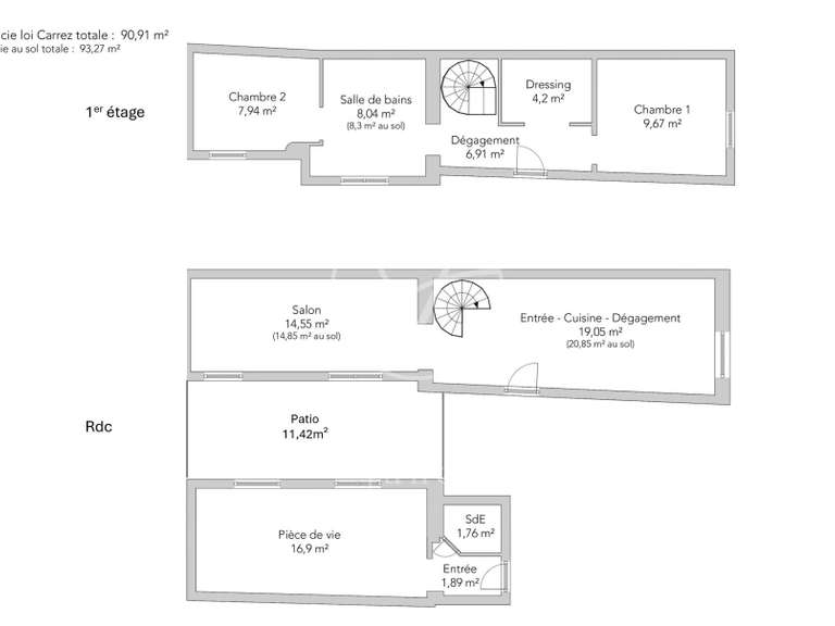 Appartement Paris 18e - 3 chambres - 104m²