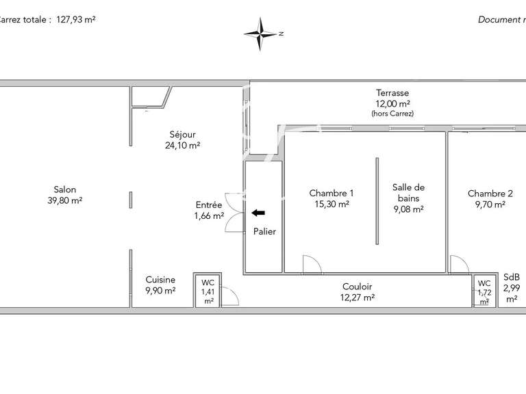 Appartement Paris 18e - 3 chambres - 127m²