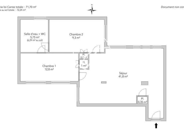 Appartement Paris 18e - 2 chambres - 72m²
