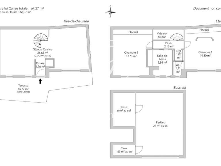 Appartement Paris 18e - 2 chambres - 68m²
