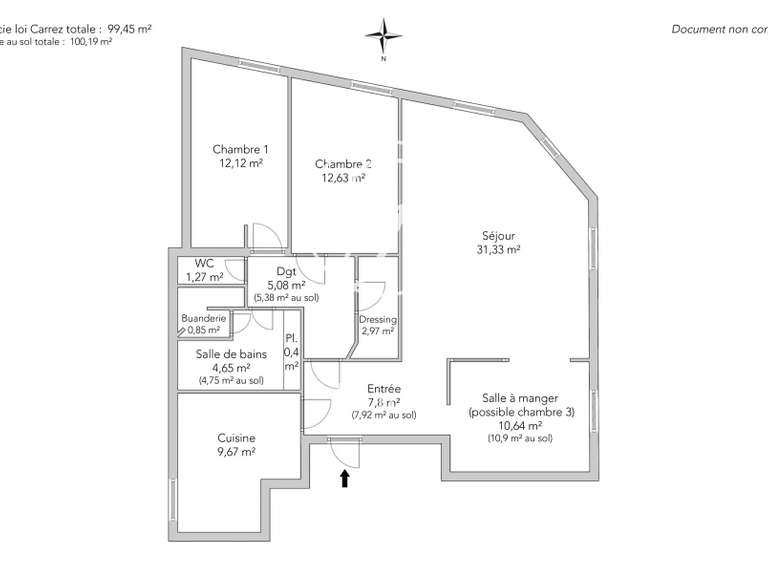 Apartment Paris 18e - 3 bedrooms - 99m²