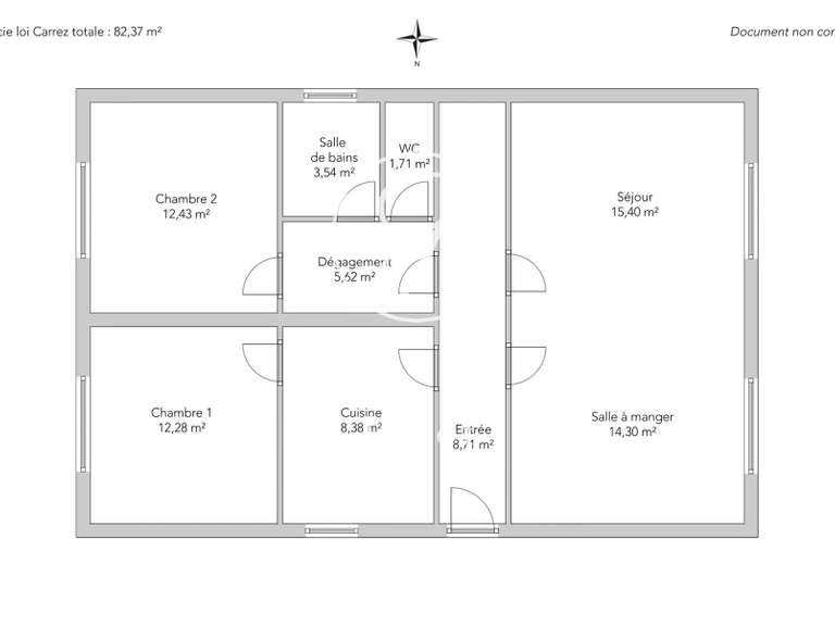 Appartement Paris 18e - 3 chambres - 82m²