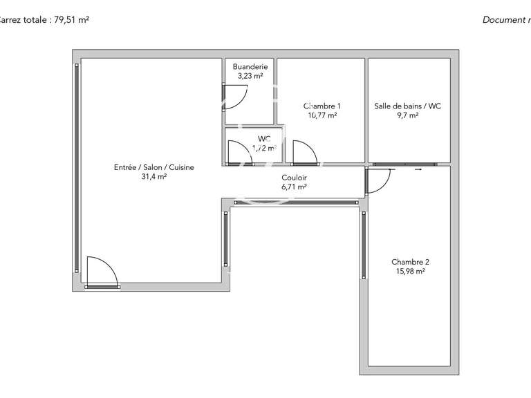 Appartement Paris 18e - 2 chambres - 79m²