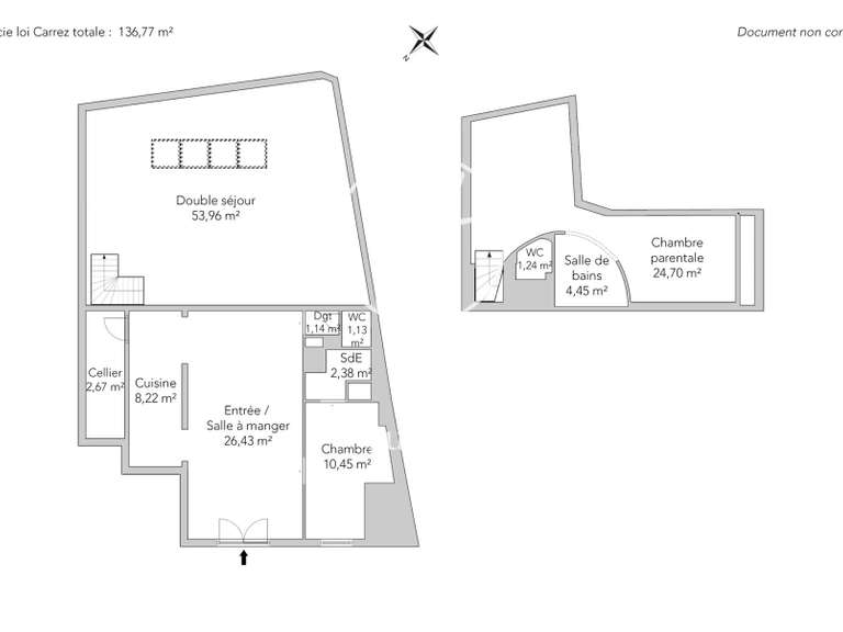 Appartement Paris 18e - 2 chambres - 141m²