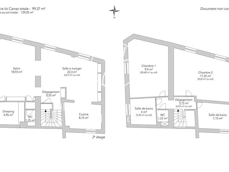 Appartement Paris 18e - 3 chambres - 129m²