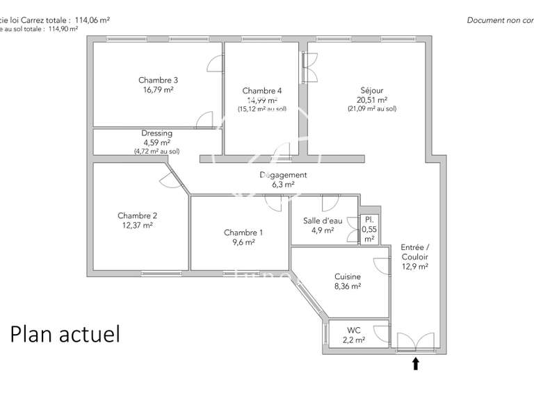 Appartement Paris 18e - 4 chambres - 114m²