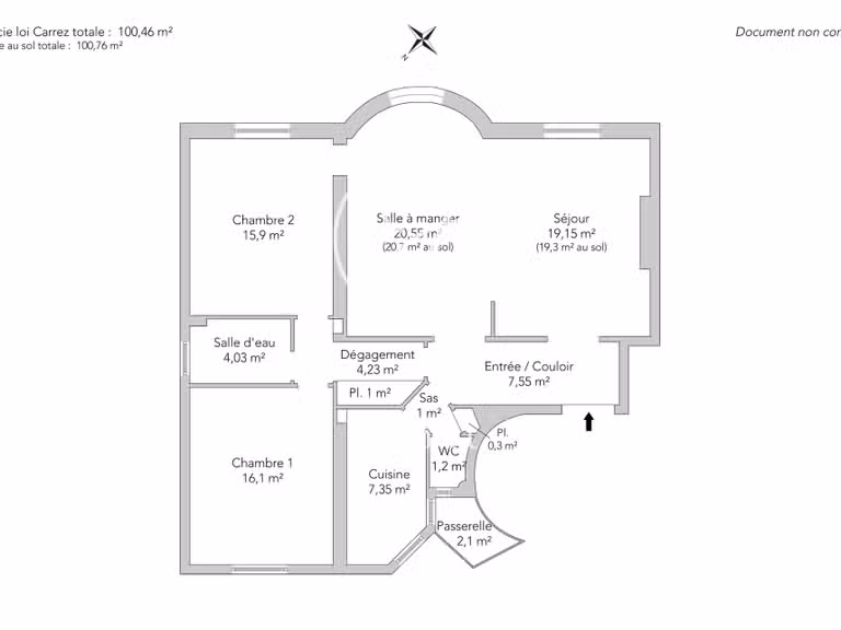 Appartement Paris 18e - 2 chambres - 100m²