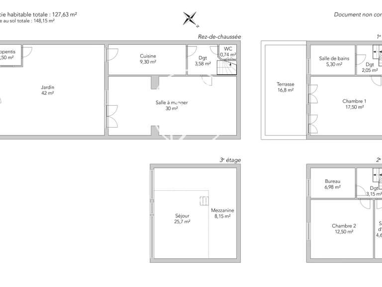 Maison Paris 18e - 3 chambres - 148m²