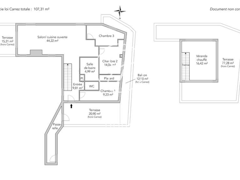 Appartement Paris 19e - 2 chambres - 244m²