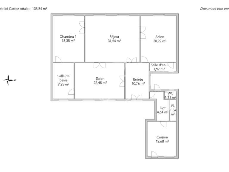 Appartement Paris 1er - 3 chambres - 135m²