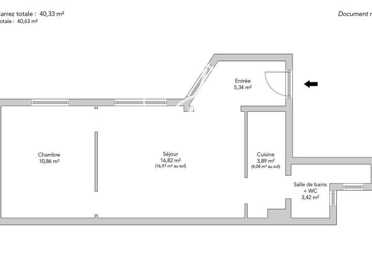 Appartement Paris 1er - 1 chambre - 40m²