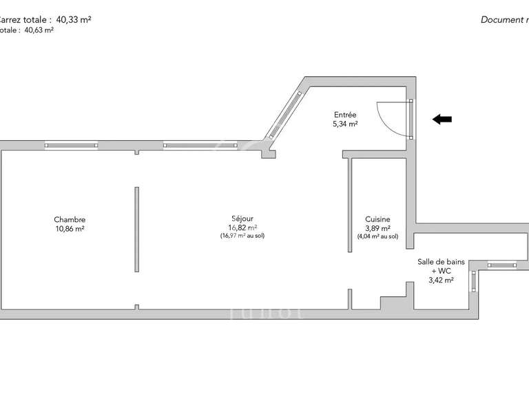 Appartement Paris 1er - 1 chambre - 40m²