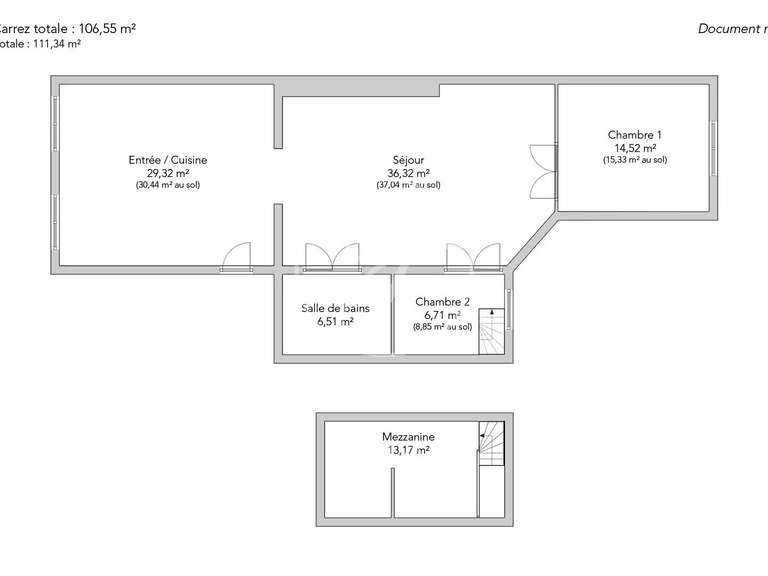 Appartement Paris 1er - 2 chambres - 111m²