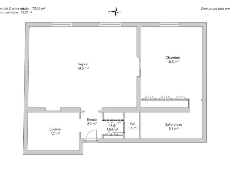 Apartment Paris 1er - 1 bedroom - 72m²