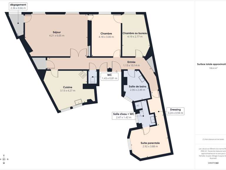 Apartment Paris 20e - 3 bedrooms - 106m²