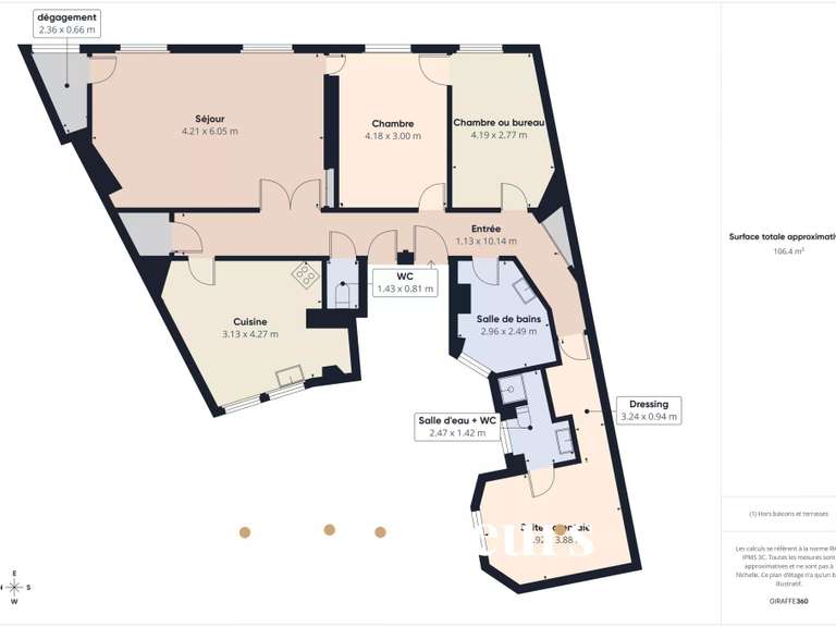 Apartment Paris 20e - 3 bedrooms - 106m²