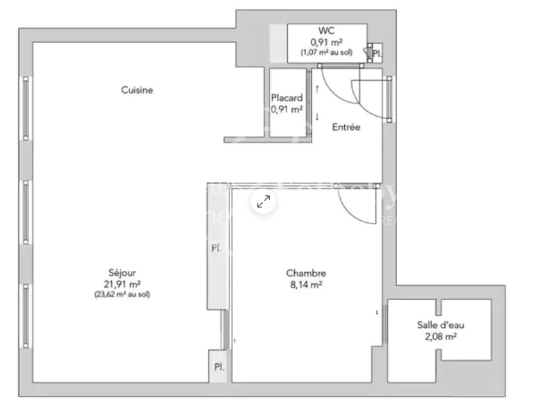 Appartement Paris 2e - 1 chambre - 36m²