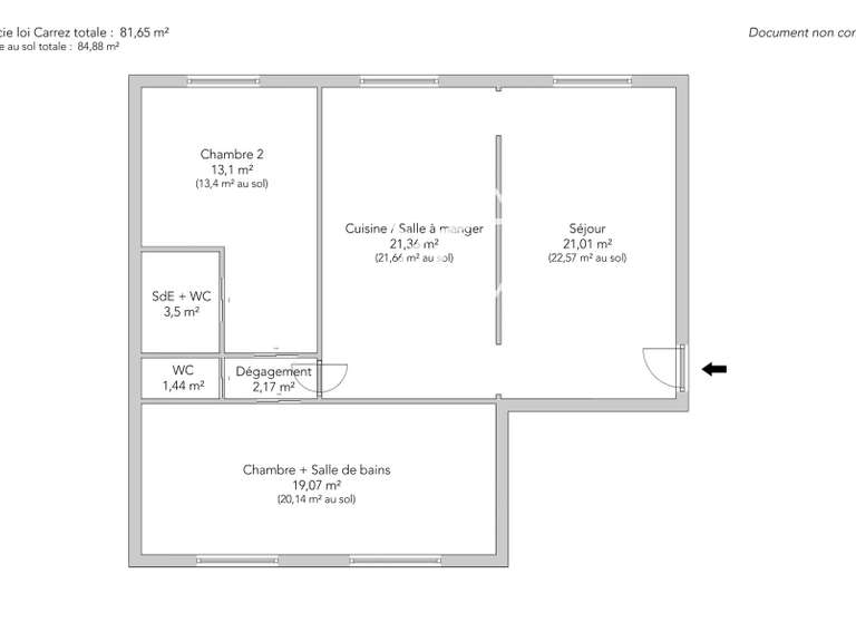 Appartement Paris 2e - 2 chambres - 84m²