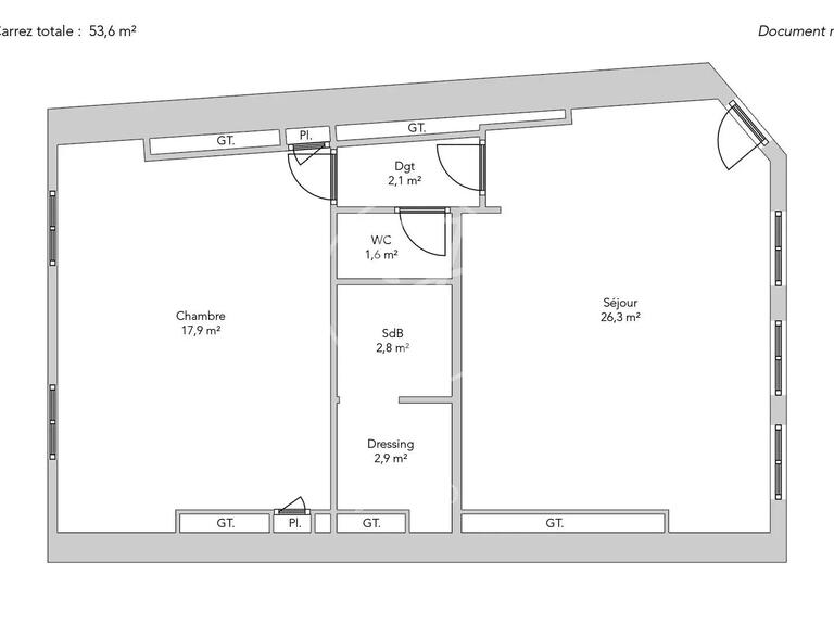 Apartment Paris 3e - 1 bedroom - 54m²